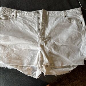 Old Navy White Distressed Jean Shorts
